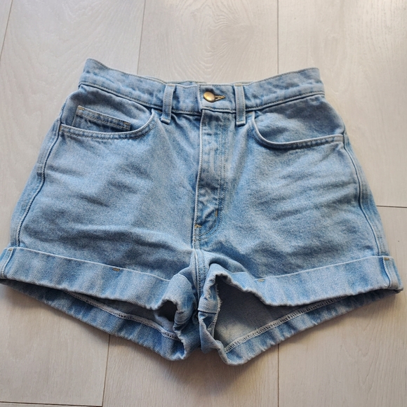 High Rise 26 inch Blue Denim Shorts - Picture 2 of 7